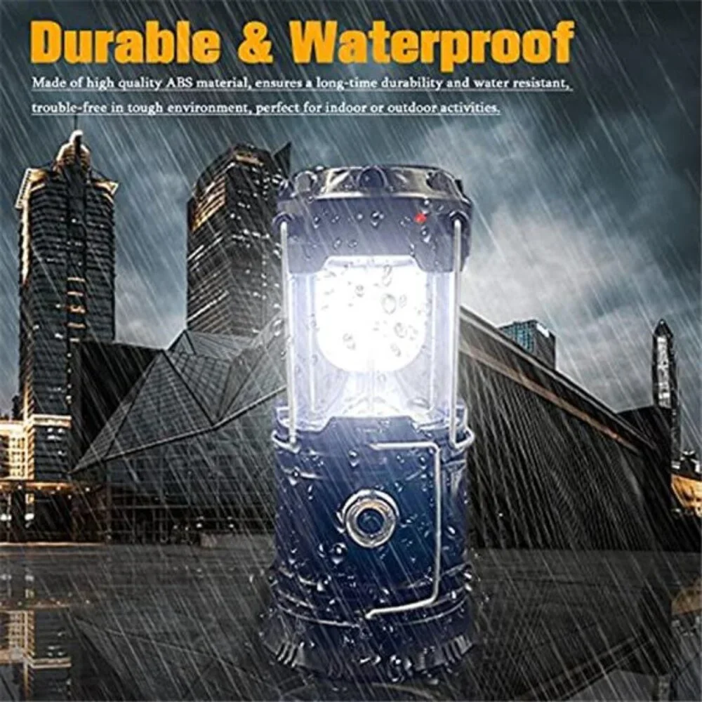 Collapsible LED Camping Lantern Solar USB Rechargeable Waterproof Flashlight